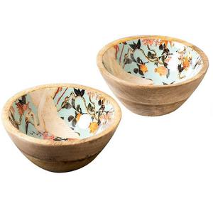 Table Top Wooden Bowl Natural Wooden Salad Serving Bowl <b>Sticker</b> Enamel Printed Custom Made Dough Bowl For Home <b>Kitchen</b> Use - Product Image 4