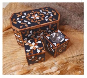 Ensemble de porte-encens religieux artisanal en bois de santal avec incrustation de marbre, parfum Oud, écologique, décoratif, aromathérapie, décoration d'intérieur - Product Image 3