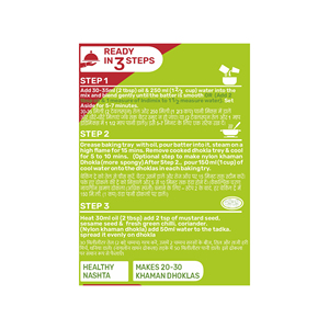 Indimix Khaman Dhokla Mix 200g – Pré-mélange instantané pour Dhokla - Product Image 4