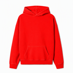 เสื้อฮู้ดโอเวอร์ไซส์ผู้ชาย สีพื้น ผ้าฟลีซ สวมใส่สบาย มีกระเป๋าจิงโจ้ เหมาะสำหรับฤดูหนาว ผ้าฝ้าย 100% ปักลาย - Product Image 6