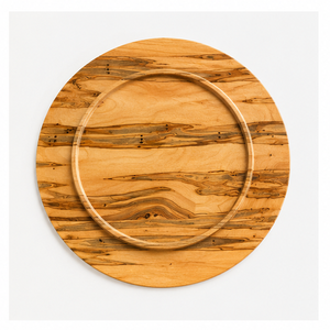 Assiette de service en bois artisanale de luxe, écologique, ronde, décorative, pour les événements de mariage et la vaisselle de haute couture - Product Image 4