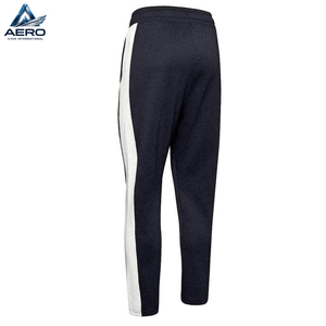 Pantalones Deportivos Negros de Punto para Hombre con Franja Lateral, Cintura Elástica con Cordón, Pantalones Casuales para Fitness y Atletismo - Product Image 4