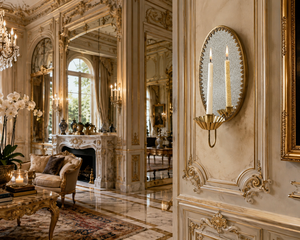 Grand European Venetian Baroque Luxury <b>Wall</b> <b>Sconce</b> Ornate Decorative <b>Wall</b> <b>Light</b> with Elaborate Mirror Detailing, Premium Brass F - Product Image 5