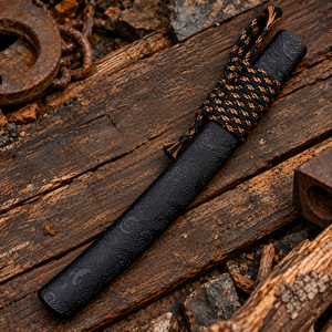 Hand Forged Wakizashi <b>Sword</b> Model Decorative Katana Style Knife with Scabbard Metal Collectible Gift - Product Image 4