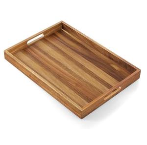 Bandeja Rectangular de Madera de Nogal, Diseño Moderno, Ecológica, Duradera, con Asas, para Servir Té, Aperitivos, Desayuno y Café, para el Hogar y Restaurantes - Product Image 3