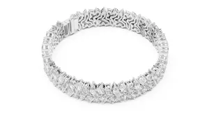 Pulsera de Diamantes Cultivados en Laboratorio con Corte Esmeralda de 13.5CTW, Diseño Vintage, Oro Blanco de 14K, Certificado IGI - Product Image 2