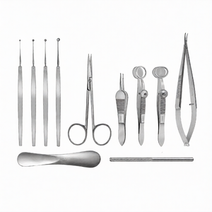 ชุดเครื่องมือผ่าตัดจาก chalazion 11ชิ้นทำจากสเตนเลสชุดอุปกรณ์เกี่ยวกับตาที่ได้รับการรับรองจาก CE แผ่นปิดตาของจานมีรูคิว - Product Image 1