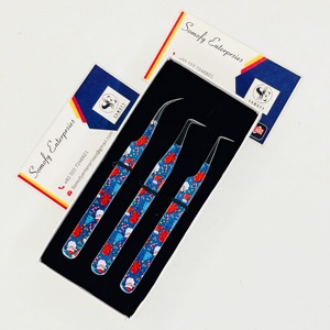 Pinzas Profesionales para Extensión de Pestañas con Diseño Navideño, Volumen de Pestañas, Acero Inoxidable de Alta Calidad, Duraderas, 10 mm de Longitud - Product Image 6