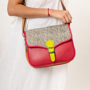 Elegant Bohemian Vintage Cowhide Leather Women's <b>Shoulder</b> Bag with Single Portable <b>Strap</b> Preppy Style Winter Shopping Design - Product Image 1