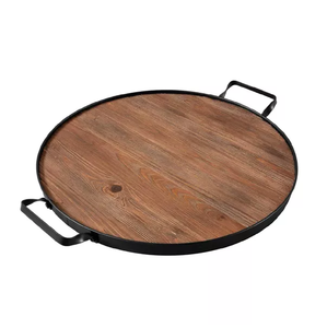 Plateau rond en bois pour la cuisine, plateau de service alimentaire en bois, choix variés, prix abordable, plateau de service alimentaire en bois de style indien - Product Image 4