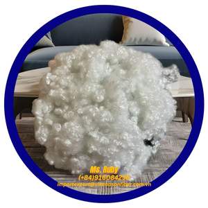 Venta Directa de Fábrica, Poliéster Hueco Conjugado Blanco 15D HCS Reciclado con Certificación GRS/OEKO-TEX, Siliconado, Ignífugo, para Juguetes - Product Image 6