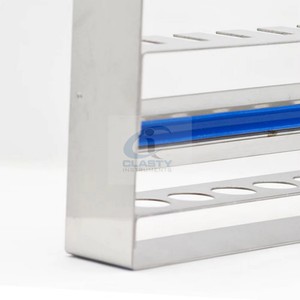 Soporte para Tubos de Ensayo de Acero Inoxidable CLASTY, Color Azul, Autoclavable, Certificado CE Clase I, para Uso en Quirófanos - Product Image 3