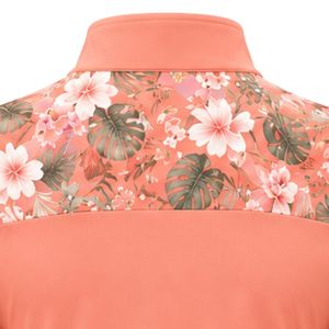 เสื้อพูลโอเวอร์แขนยาวคอซิปสำหรับผู้หญิง สีชมพูคอรัล แบรนด์ Manufacturer  ตกแต่งลายดอกไม้ที่แขนเสื้อ เหมาะสำหรับออกกำลังกายและเล่นกีฬา - Product Image 6