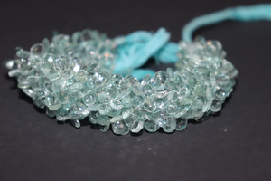 Cuentas facetadas en forma de pera de Aguamarina azul 5*7mm 8 pulgadas hebra de piedras preciosas de Aguamarina para la fabricación de joyas - Product Image 5
