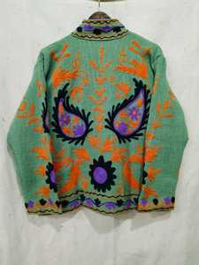 เสื้อแจ็คเก็ตผ้าฝ้ายปักลายซูซานี คอตั้ง ลายตา แขนยาว ระบายอากาศ กันลม เสื้อโค้ทถักสำหรับผู้หญิงสำหรับฤดูหนาว - Product Image 3