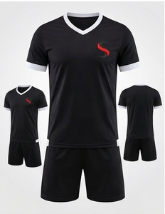 Ensemble de maillots de football unisexes pour adultes SI Custom, respirants, à manches courtes, de haute qualité, écologiques, anti-UV, séchage rapide, 100% coton - Product Image 3
