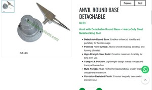 Enclume avec base ronde détachable, outils de fabrication de bijoux, enclume de formage en acier robuste, portable |   Numéro d'article GS-03 - Product Image 3