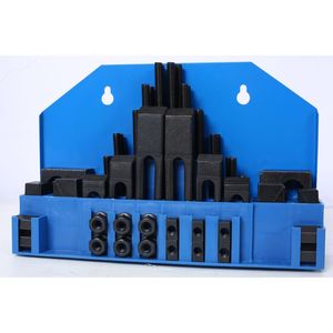 Set di serraggio a T da 58 pezzi per fresatrice con scanalatura da tavolo da 7/16 e perno da 3/8-16 per morsa - Product Image 2