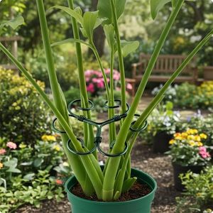 Support de plante en fer vert à 6 branches en spirale pour fleurs grimpantes - Product Image 2