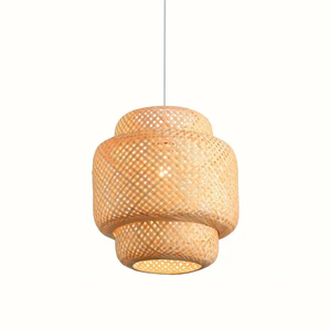 Lámpara de Techo Tejida de Bambú para Decoración del Hogar, Lámpara Colgante Natural, Iluminación Interior - Product Image 1