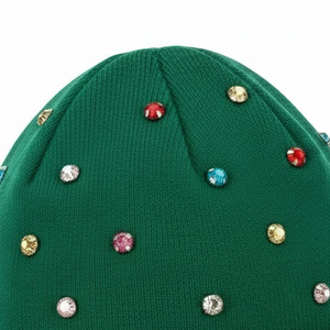 Green Dot Image Style Beanie Hat Male Hand Knitted Acrylic <b>Winter</b> <b>Cap</b> Casual Daily Adult Size 56-58CM - Product Image 3