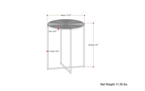 Arden Modern <b>Round</b> Metal Coffee <b>Table</b> With <b>Gold</b> Top And Black Frame Contemporary Living Room Furniture - Product Image 2