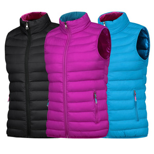 Men's Stand Collar Puffer <b>Vest</b> Zipper Front Waterproof Windproof Casual Outerwear Solid Color Winter Regular Fit 100% Polyester - Product Image 1