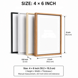 Modern Vertical Minimalist Wood 4x6 Solid Wood Photo <b>Frame</b> with Rectangle Shape Thin <b>Design</b> <b>Wall</b> Mounting - Product Image 2