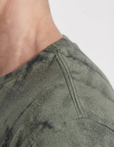 Men's <b>Tie</b>-Dye Short Sleeve O-Neck T-Shirt Regular Fit <b>Knitted</b> Casual Green Patterned Design - Product Image 4