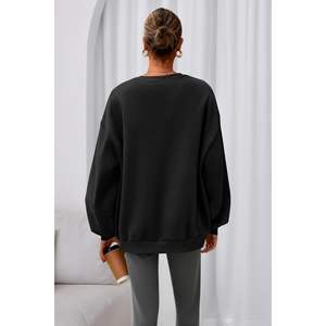 Sweat-shirt surdimensionné personnalisé pour femme, col rond, manches longues, en polaire, décontracté, grandes tailles - Product Image 2