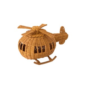 Helicóptero de juguete artesanal de ratán, avión de juguete hecho a mano, helicóptero decorativo para decoración de cuartos infantiles y decoración para niños. - Product Image 1