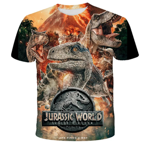 T-shirt à manches courtes pour homme, col rond, imprimé dinosaure 3D, décontracté, polyester, coupe classique, motif photo - Product Image 6