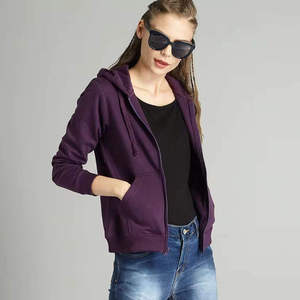 เสื้อฮู้ดซิปหน้าผู้หญิงแบบสั่งทำพิเศษ แขนยาว สไตล์ลำลอง สตรีทแวร์ ผ้าฟลีซสำหรับฤดูหนาว เหมาะสำหรับการออกกำลังกาย คุณภาพสูง บริการ OEM - Product Image 1
