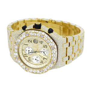 Reloj Iced Out de Moissanita con Diamantes VVS, Estilo Hip Hop Audaz para Hombre, de Acero Inoxidable, Cuarzo, Moda, Correa de 20mm, Cristal Revestido - Product Image 3