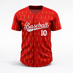 Maillot de baseball personnalisé en maille respirante, uniforme d'équipe OEM, manches courtes, grandes tailles, sublimation, broderie en twill, pour clubs et ligues - Product Image 1