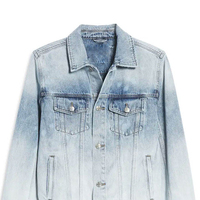 Blouson en jean noir personnalisé pour homme, style streetwear, avec logo frontal, coupe ample, haute qualité, tendance hiver
