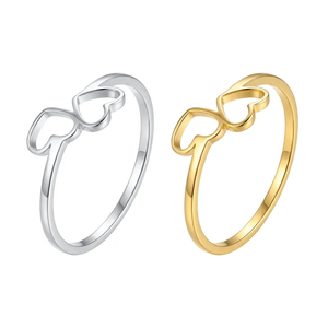 Bague géométrique incrustée en acier inoxydable 304 avec revêtement PVD or véritable 18 carats, étanche et résistante au ternissement, bijoux de mode - Product Image 1