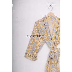 Kimono Ligero de Algodón para Mujer, Estampado Floral, Talla Única, Ropa de Playa, Cubre Bikini, para Verano y Otoño, Ropa de Dormir - Product Image 5