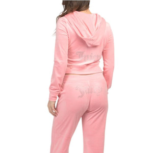 Survêtement pour femme en velours, ensemble jogging 2 pièces coupe ample pour homme avec broderie du logo sur le devant - Product Image 5