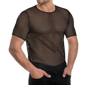 Chemise à manches courtes en maille transparente Black Diamond, extensible, respirante, coupe ajustée, légère, vente en gros, chemises en maille pour hommes - Product Image 2