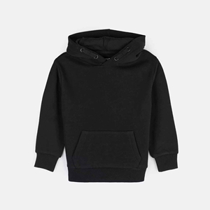 <b>Boys</b> <b>Black</b> Hooded <b>Tracksuit</b> Solid Color Full Sleeve Winter Cotton Pants Set with Side Pockets Acid Wash 2027 - Product Image 2