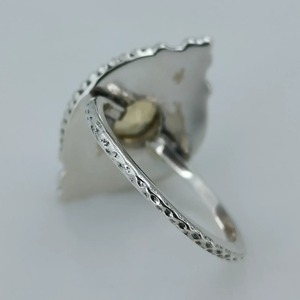 Anillo de Plata de Ley 925 con Citrino, Estilo Boho, para Mujer, Gema Amarilla Redonda, Joyería, Piedra de Nacimiento de Noviembre - Product Image 3