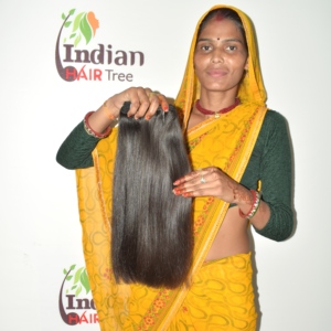 Extensions de cheveux humains vierges indiens Remy 100% alignés sur les cuticules, coupe droite, couleur noire, 10-36 pouces, lisses et soyeux - Product Image 6