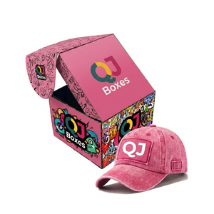 Cajas QJ Personalizadas de Cartón Corrugado Premium, Estilo Europeo, con Diseño de Grafiti Vaquero Verde Neón, para Envío de Gorras de Graduación - Product Image 2