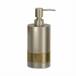 Modern Luxury Gold Soap <b>Dispenser</b> Textured Rectangular Metal Soap Bottle Antique Brass Countertop Lotion Pump For Hotel And Home - Product Image 5