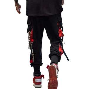 Pantalon cargo techwear streetwear pour homme, joggers Harajuku, pantalon tactique multi-poches, pantalon harem urbain avec sangles à rubans Hip Hop - Product Image 4