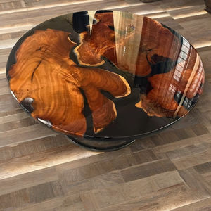 โต๊ะอาหารทรงสี่เหลี่ยมผืนผ้าทำจากเรซิ่นและไม้กระถินเทศเคลือบอีพ็อกซี่ งานศิลปะสมัยใหม่ หรูหรา ทันสมัย ตกแต่งได้ กันน้ำ ทำด้วยมือ เหมาะสำหรับห้องนั่งเล่น งานแต่งงาน - Product Image 1