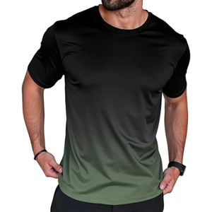 T-shirt dégradé pour homme, manches courtes, col rond, style ombré, décontracté, léger, streetwear, été - Product Image 1