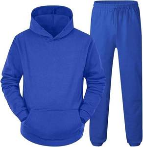Ensemble sweat à capuche et pantalon de survêtement noir pour homme, couleur unie, manches longues, pantalon à cordon de serrage avec poches latérales, tenue d'automne - Product Image 5