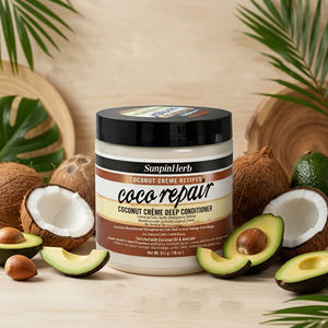 Crema Reparadora de Coco para el Cabello, Detiene el Daño y la Rotura, Desenreda, Nutre y Rizada el Cabello, Acondicionador Profundo para Rizos Naturales - Product Image 3